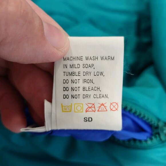 Columbia Jacket Men's Size XL Blue Teal Reversible Nylon Bomber Radial 80s VNTG - Picture 11 of 11